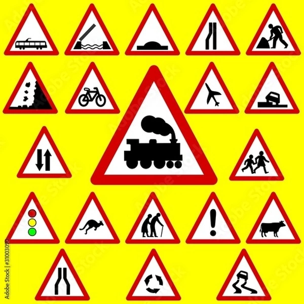Fototapeta Triangle Road Signs