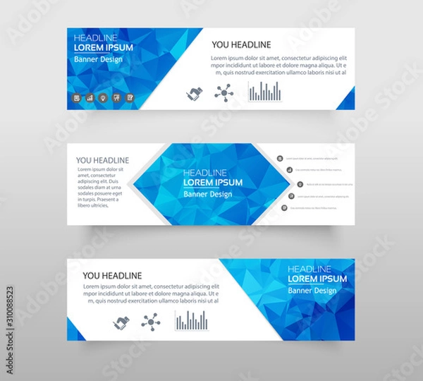 Fototapeta Vector abstract geometric design banner web template. web banner modern low polygon set background design, Geometric background. eps10 vector illustration.