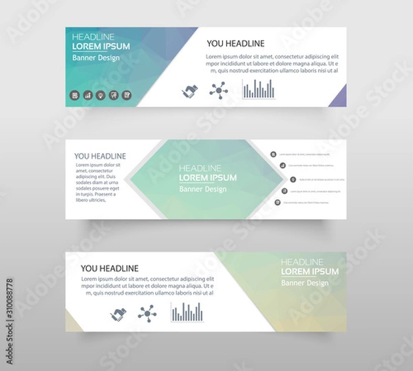 Fototapeta Vector abstract geometric design banner web template. web banner modern low polygon set background design, Geometric background. eps10 vector illustration.