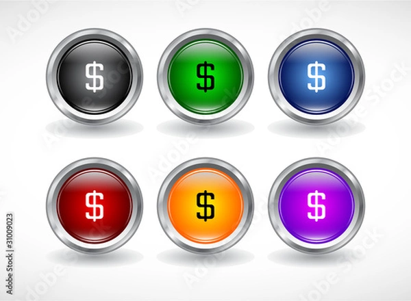 Obraz Buttons for web. Vector.