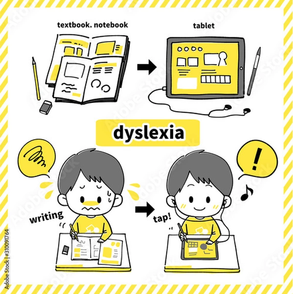 Obraz ディスレクシア 子供の学習 イラスト