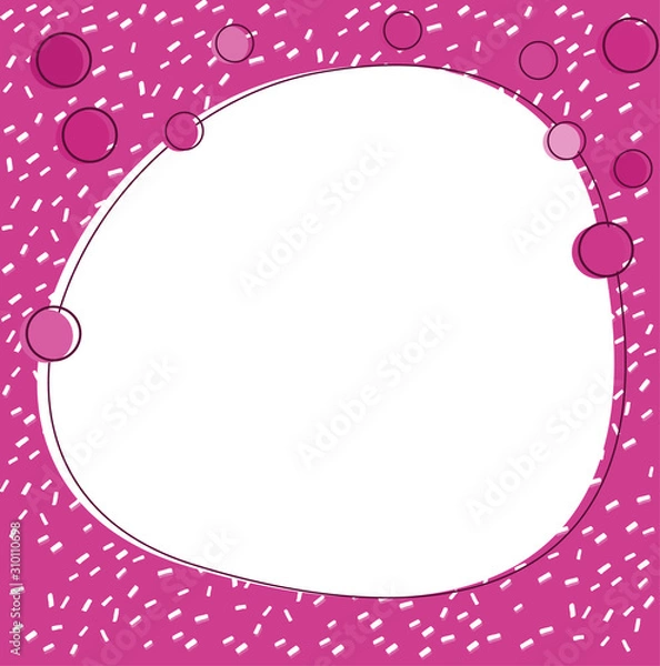 Fototapeta Round frame with pink background