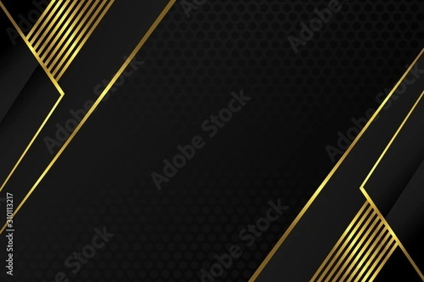 Fototapeta Luxury background. abstract black gold. frame modern simple creative elegant with space of text can be used for Ramadan Islamic arabesque celebration invitation