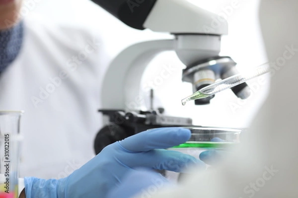 Fototapeta Protective uniform in laboratory