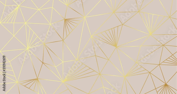 Fototapeta Luxury Golden geometric shape background pattern for wallpaper and packaging design Vector gold texture.