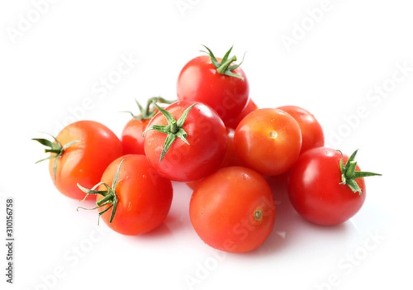 Obraz Ripe red cherry tomatos isolated on white background