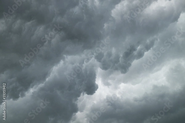 Fototapeta Dark sky with the cloud is forming before heavy rain.