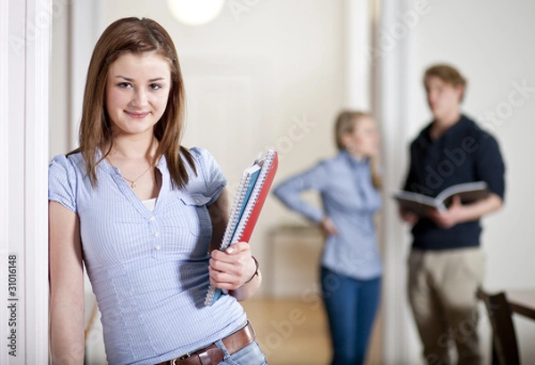 Fototapeta attractive student in university library