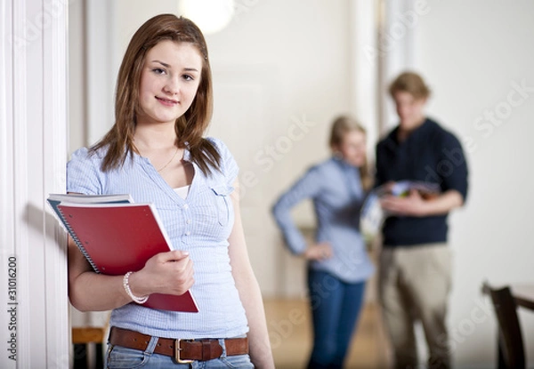 Fototapeta attractive student in university library