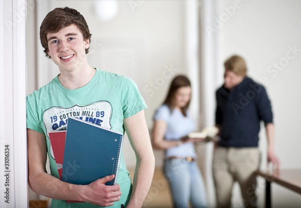 Fototapeta attractive student in university library