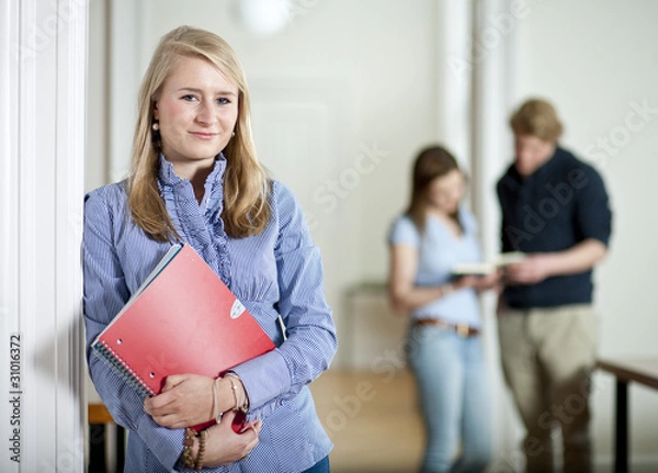 Fototapeta attractive student in university library