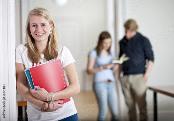 Fototapeta attractive student in university library