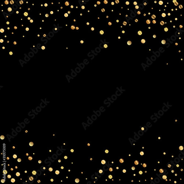 Fototapeta Sparse gold confetti luxury sparkling confetti. Sc