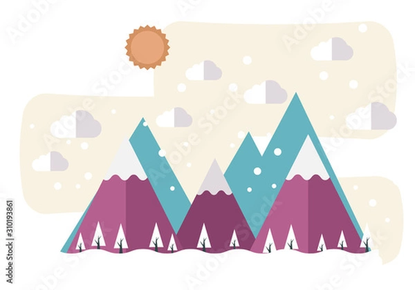 Fototapeta 雪山の背景グラフィック素材