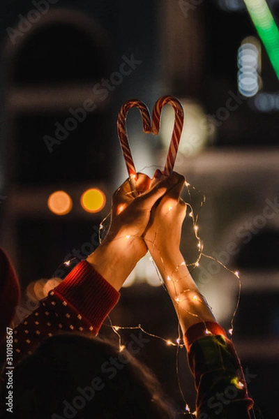 Obraz christmas decoration on red background
