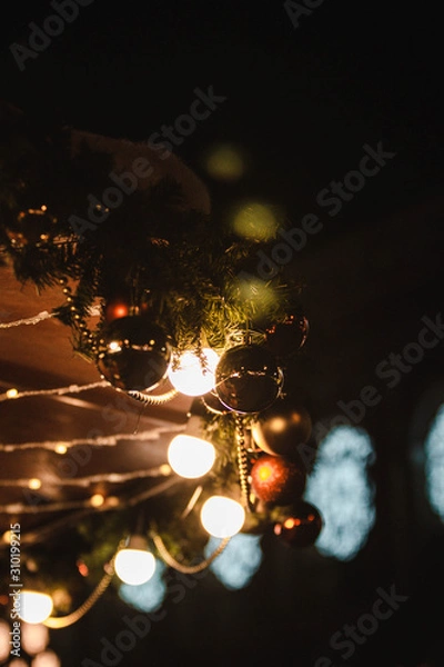 Obraz christmas tree with lights