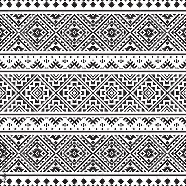 Obraz Moroccan Vector seamless pattern, abstract geometric background illustration, fabric textile pattern