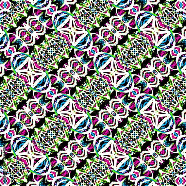 Fototapeta Multicolored Ethnic Geometric Seamless Pattern