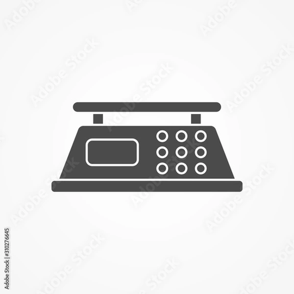 Fototapeta Kitchen scale vector icon sign symbol