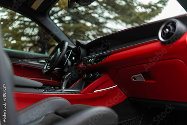 Obraz red car interior