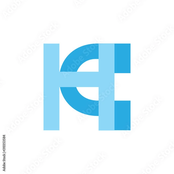 Fototapeta letter hq simple geometric line link logo vector