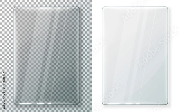 Fototapeta Two vector realistic vertical glass plates eps
