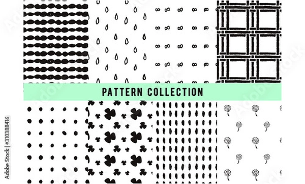 Obraz 手書きパターン柄　モノトーン2