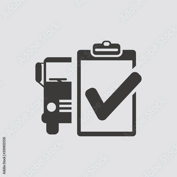 Fototapeta Car service list icon isolated of flat style. Vector illustration.