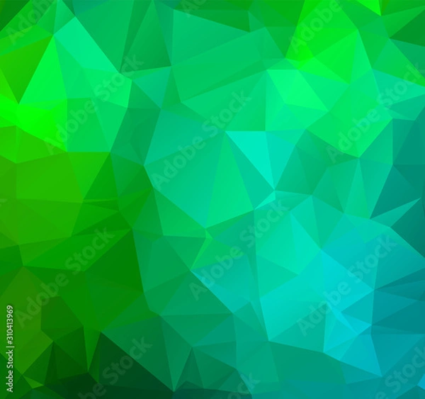 Fototapeta Abstract multicolor emerald green background. Vector polygonal design illustrator