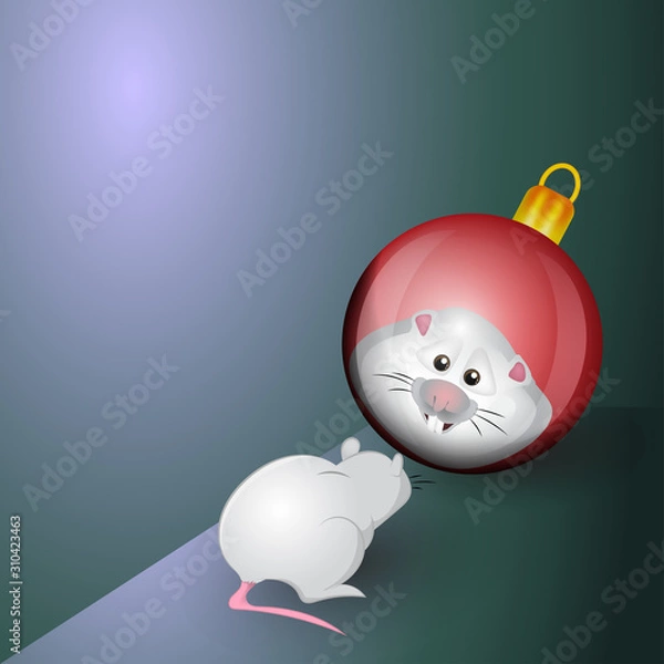 Obraz picture a funny rat.reflection