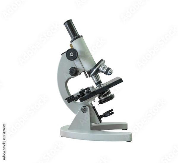 Obraz microscope isolated on white background with clipping path