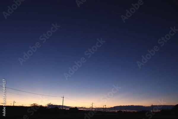 Fototapeta 夜明け　栃木県さくら市