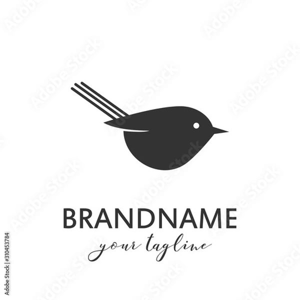 Fototapeta Bird logo vector template, suitable for market shop, business store, aquatic mascot and environment icon. Illustration of graphic flat style