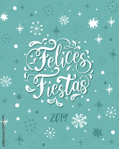 Obraz Merry Christmas Greetings Card in Spanish