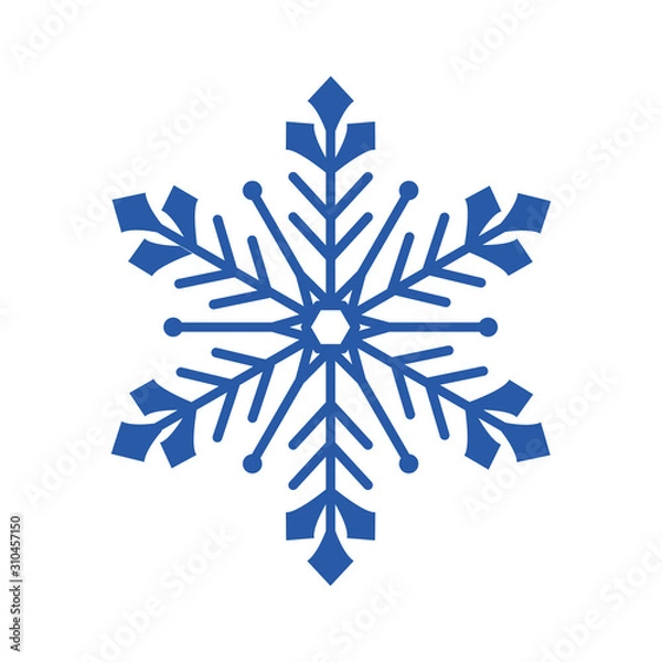 Obraz Blue snowflake of winter season vector design