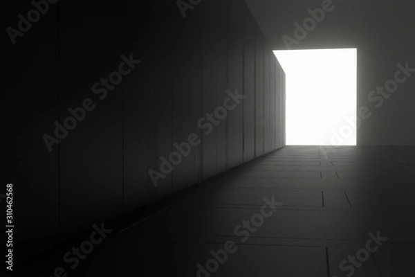 Fototapeta 3d render futuristic tunnel with the light glow