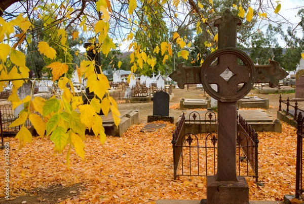 Obraz historic cemetery in autumn