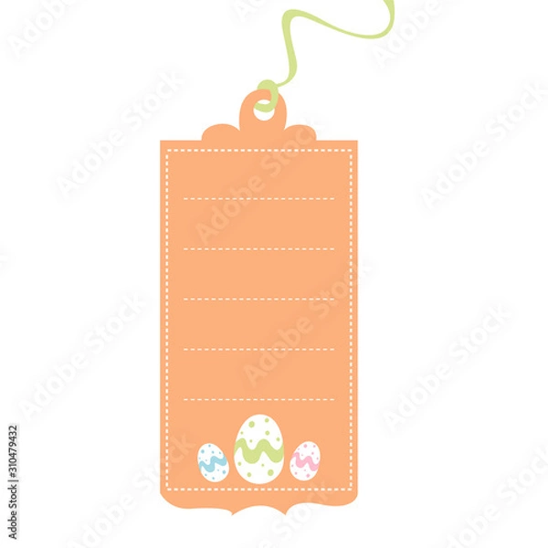 Obraz Cute easter tag! Delicate and fun vector illustration
