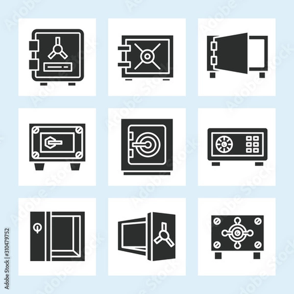 Obraz safe icons set vector