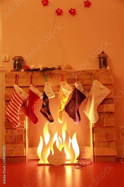 Fototapeta Cheminée de Noël