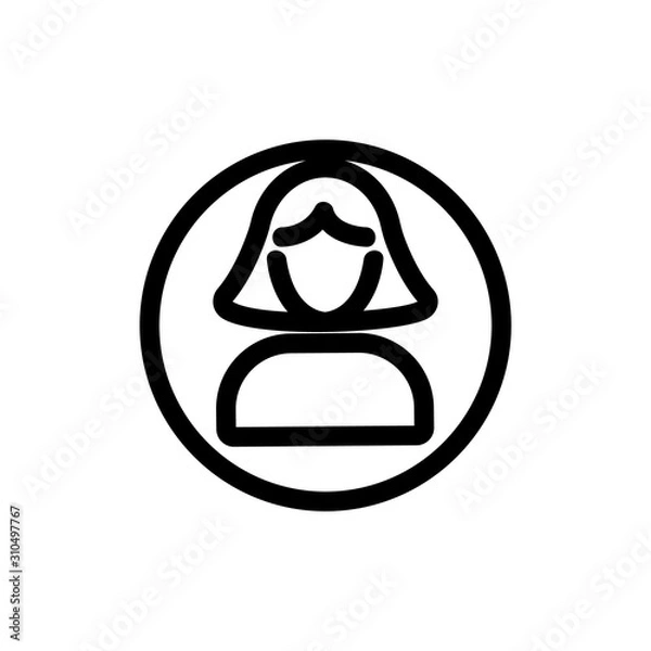 Fototapeta The user icon is a vector icon. A thin line sign. Isolated contour symbol illustration