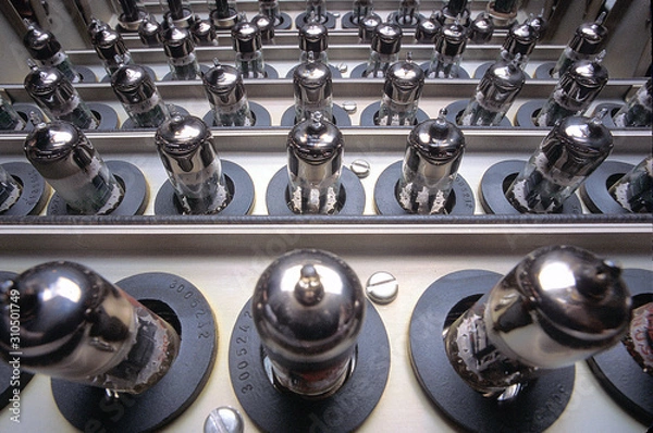 Fototapeta view of Vacuum tubes in early computer