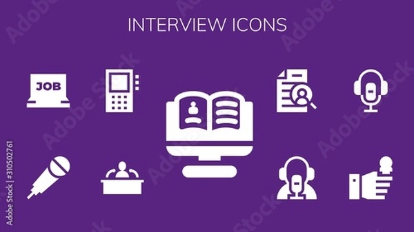Fototapeta interview icon set
