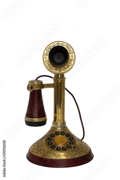 Obraz old telephone isolated on white background