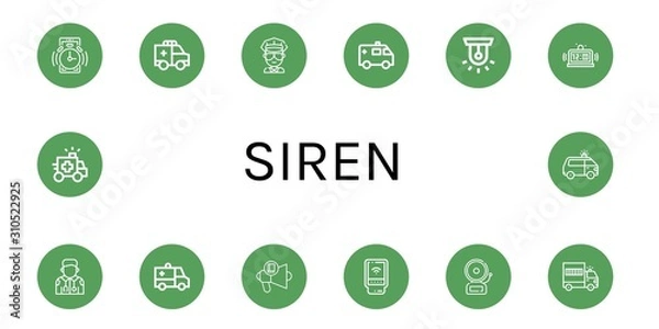 Fototapeta siren icon set