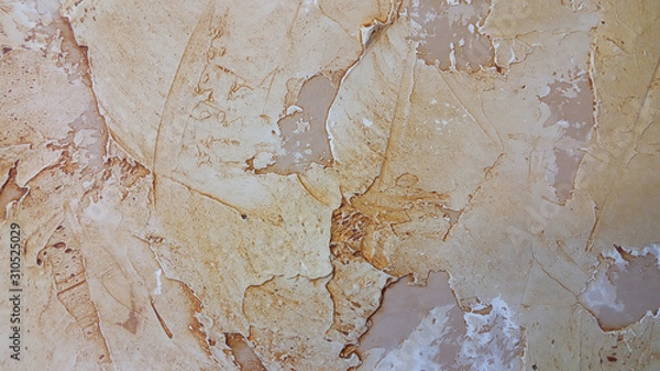 Obraz  wall covered with decorative yellow plaster