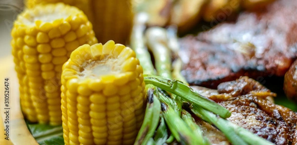 Obraz corn and steaks