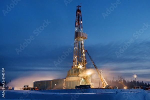 Fototapeta Rig up at night