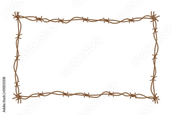 Fototapeta barbed wire frame vector template