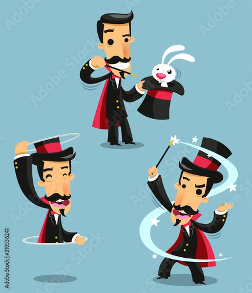 Obraz magician cartoon set 2